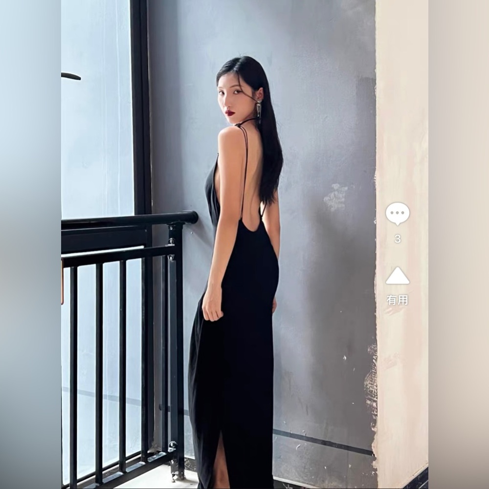 Backless Black Dress